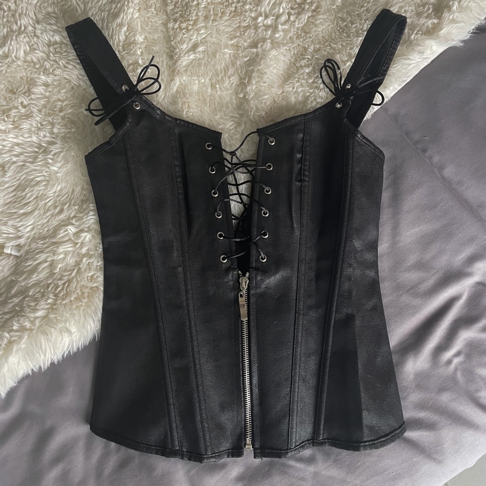 Leather Top Corset.